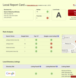 DIYSEO's Free Local SEO Report Card Tool